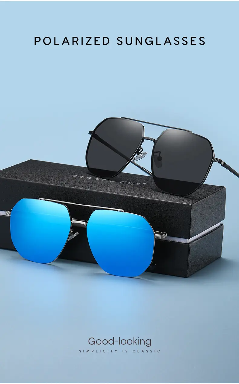 Aviator Sunglasses HD Nylon Blue Polarized Men — feature 2