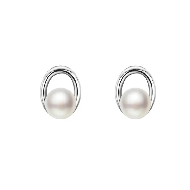 Women's Gold Pearl Geometric Earrings Light Luxury - Image 7