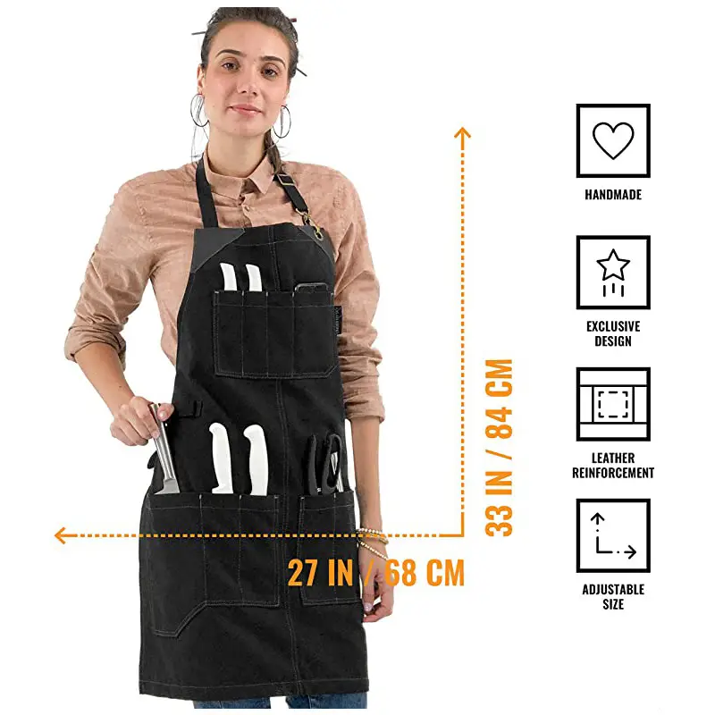 Cross-border waterproof apron with multi-pocket BBQ hair stylist overalls - Image 8