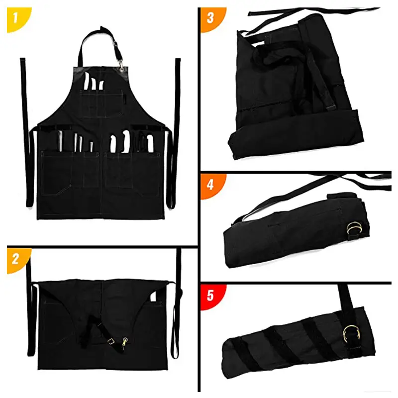 Cross-border waterproof apron with multi-pocket BBQ hair stylist overalls - Image 9