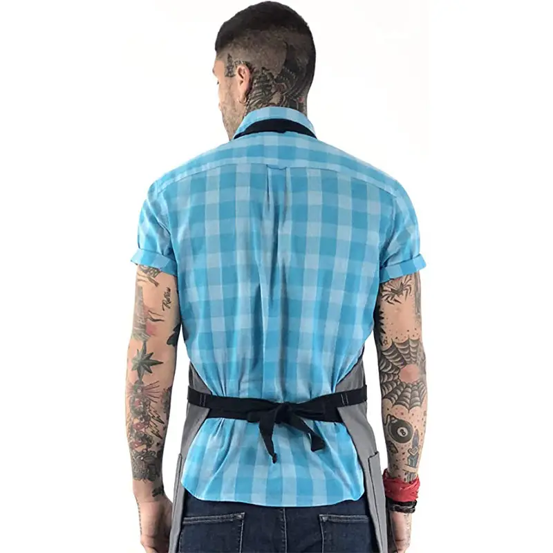Cross-border waterproof apron with multi-pocket BBQ hair stylist overalls — feature 17