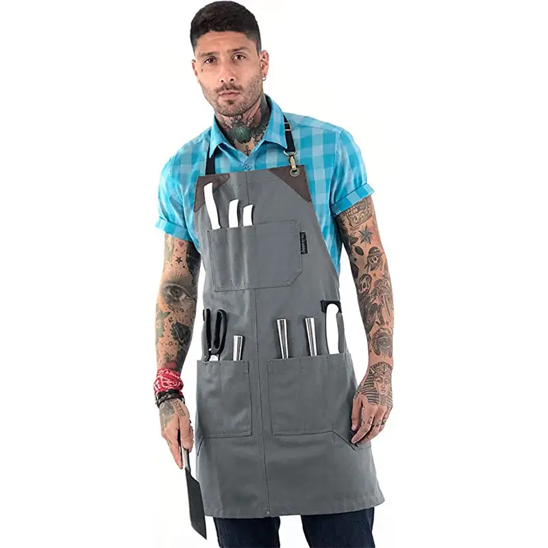Cross-border waterproof apron with multi-pocket BBQ hair stylist overalls - Image 3