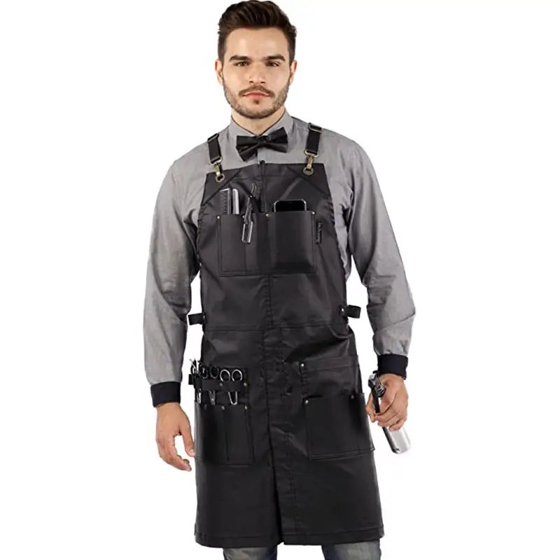 Cross-border waterproof apron with multi-pocket BBQ hair stylist overalls - Image 4