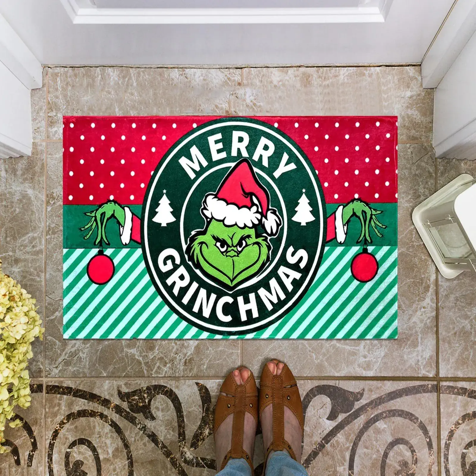 Grinch Christmas Floor Mat Green Clown Decor - Image 10