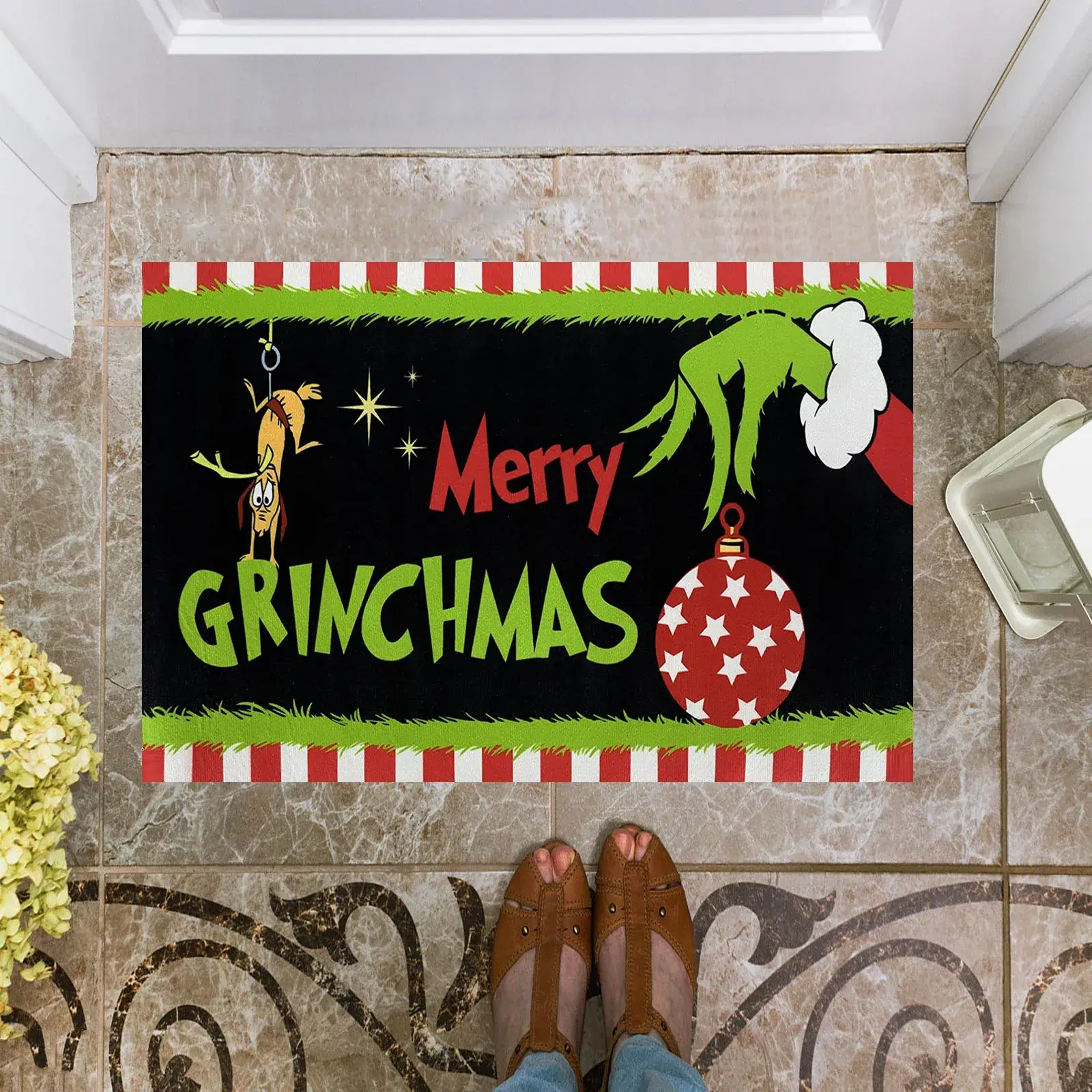 Grinch Christmas Floor Mat Green Clown Decor - Image 12
