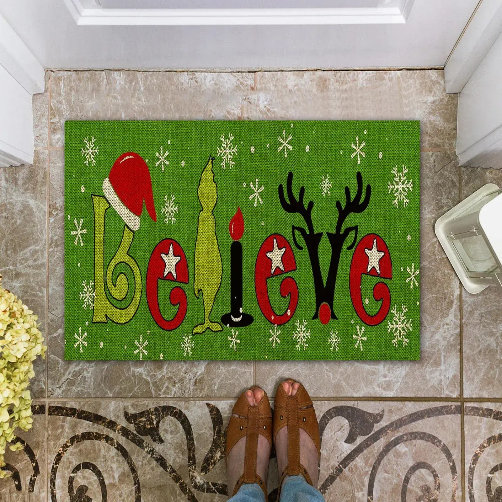 Grinch Christmas Floor Mat Green Clown Decor - Image 13