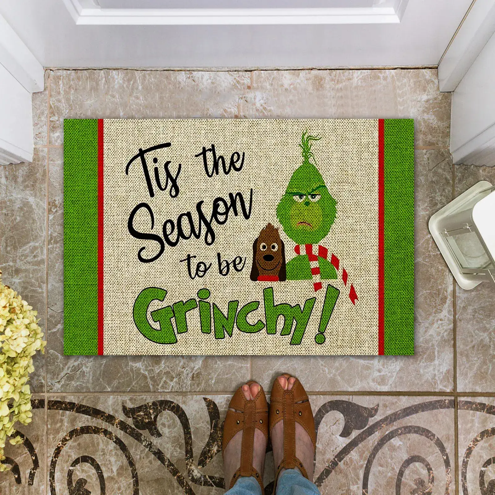 Grinch Christmas Floor Mat Green Clown Decor - Image 14