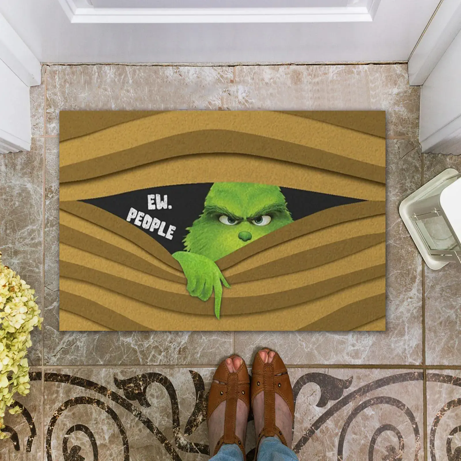Grinch Christmas Floor Mat Green Clown Decor - Image 15