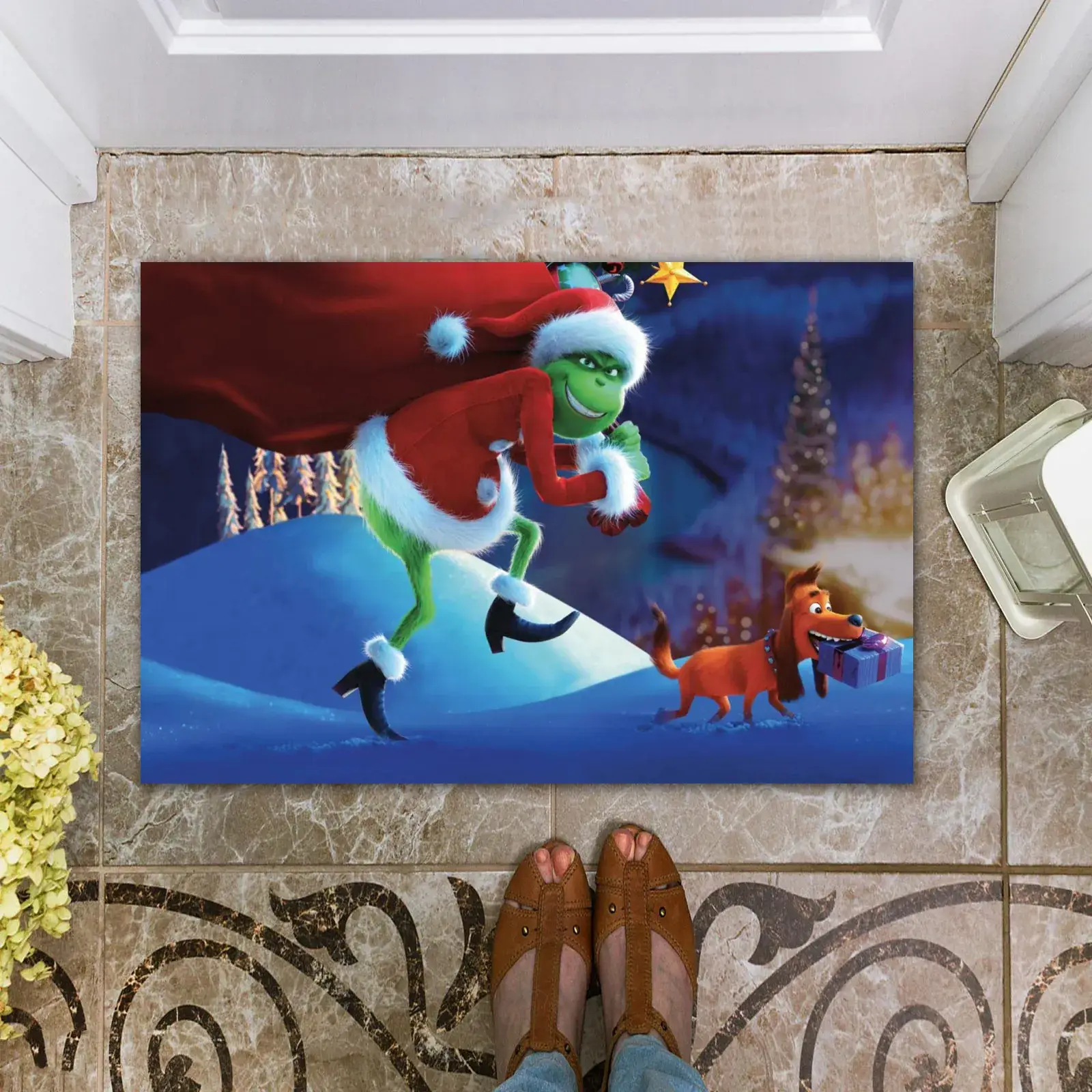 Grinch Christmas Floor Mat Green Clown Decor - Image 17