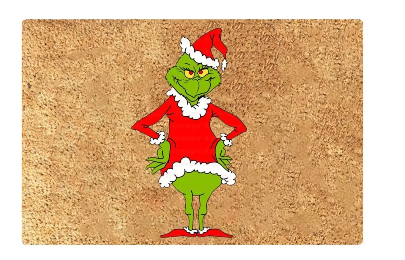 Grinch Christmas Floor Mat Green Clown Decor - Image 19