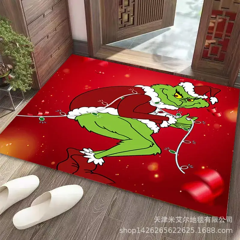 Grinch Christmas Floor Mat Green Clown Decor - Image 6