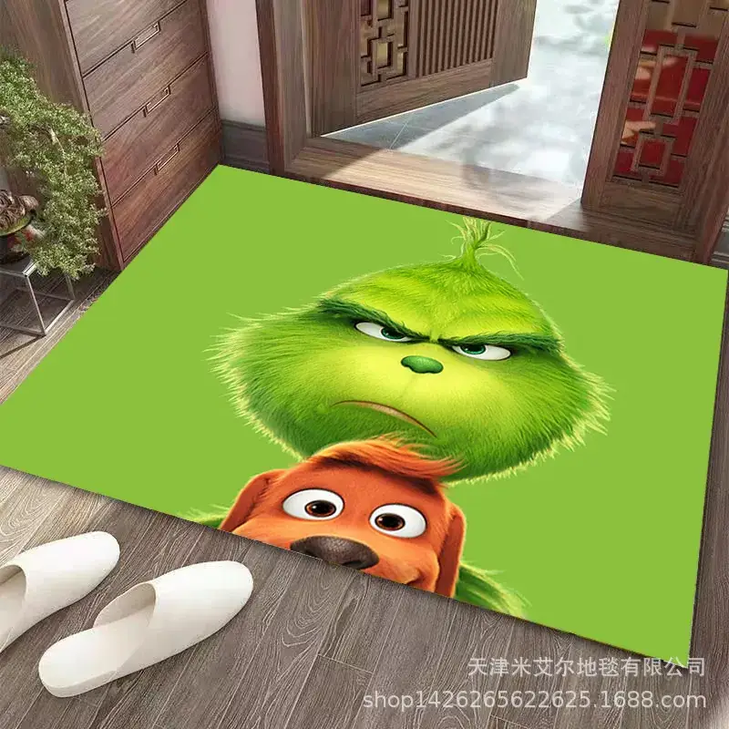 Grinch Christmas Floor Mat Green Clown Decor - Image 7