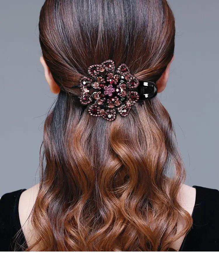 South Korean Floral Crystal Hair Clip for Women — feature 1