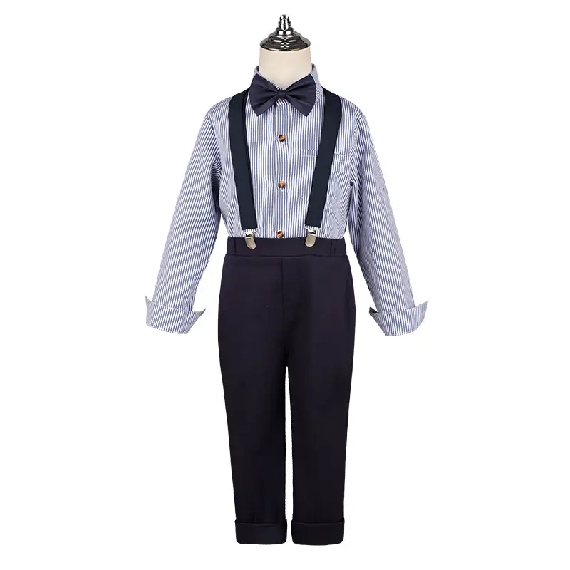 Boys Striped Two-Piece Dress Spring Summer College Style