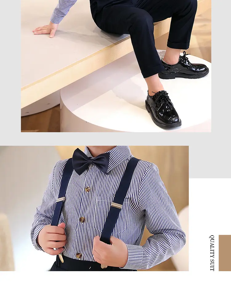 Boys Striped Two-Piece Dress Spring Summer College Style — feature 11