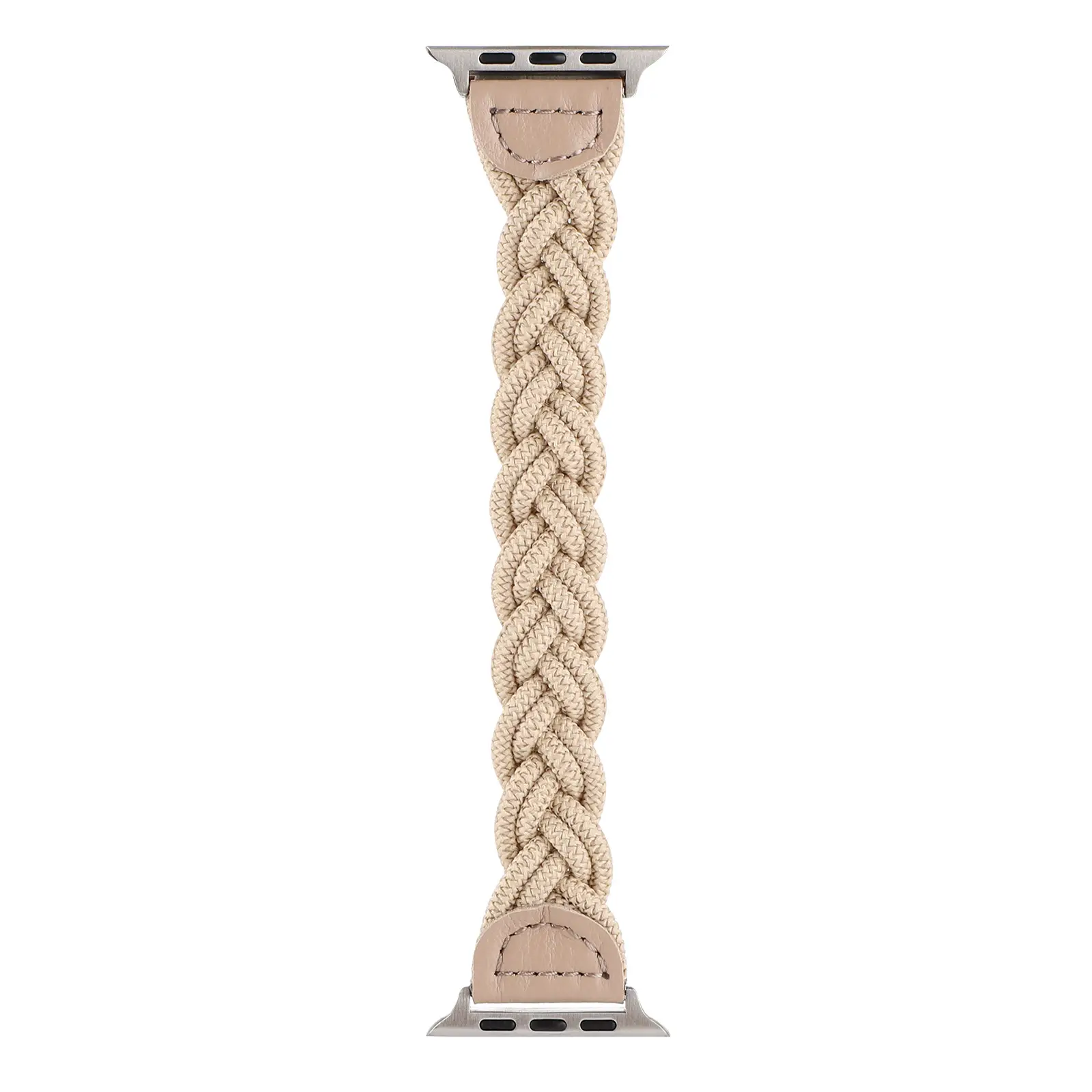 Apple Watch Strap iwatch7-1 SE Twist Rope Beige - Image 3