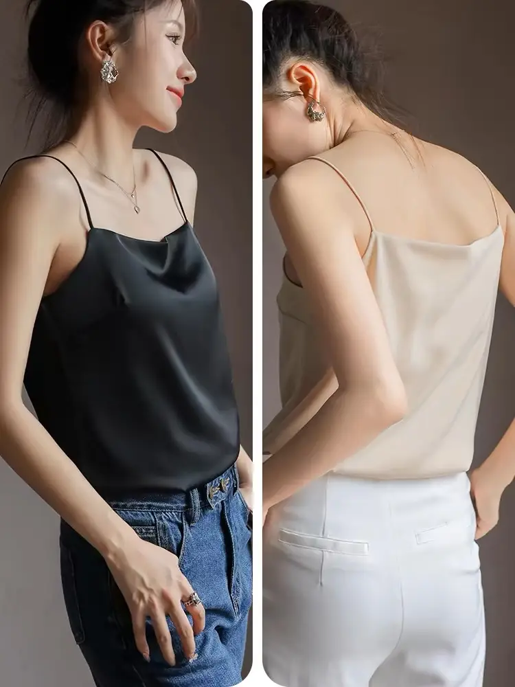 Ice Silk Inner Wear with Breast Pads & One-Line Collar - Image 5