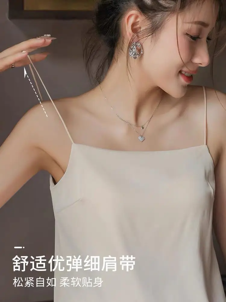 Ice Silk Inner Wear with Breast Pads & One-Line Collar - Image 6