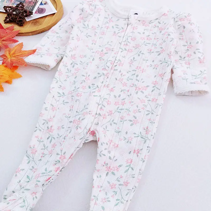 Newborn Jacquard Foot Cover Set Pink Floral 2 Pcs - Image 6