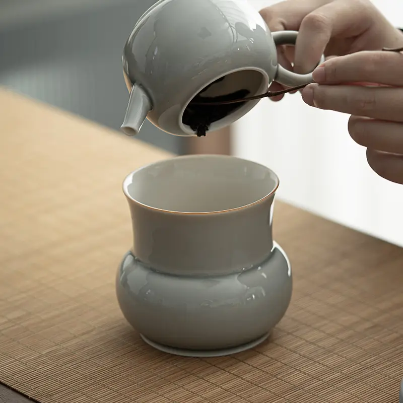 Ice Grey Japanese Style Tea Pot with Capacity
