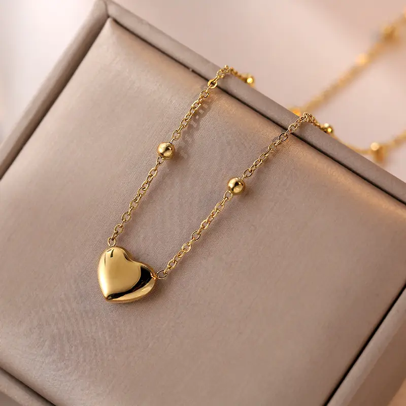 Titanium Steel Love Tassel Necklace for Women