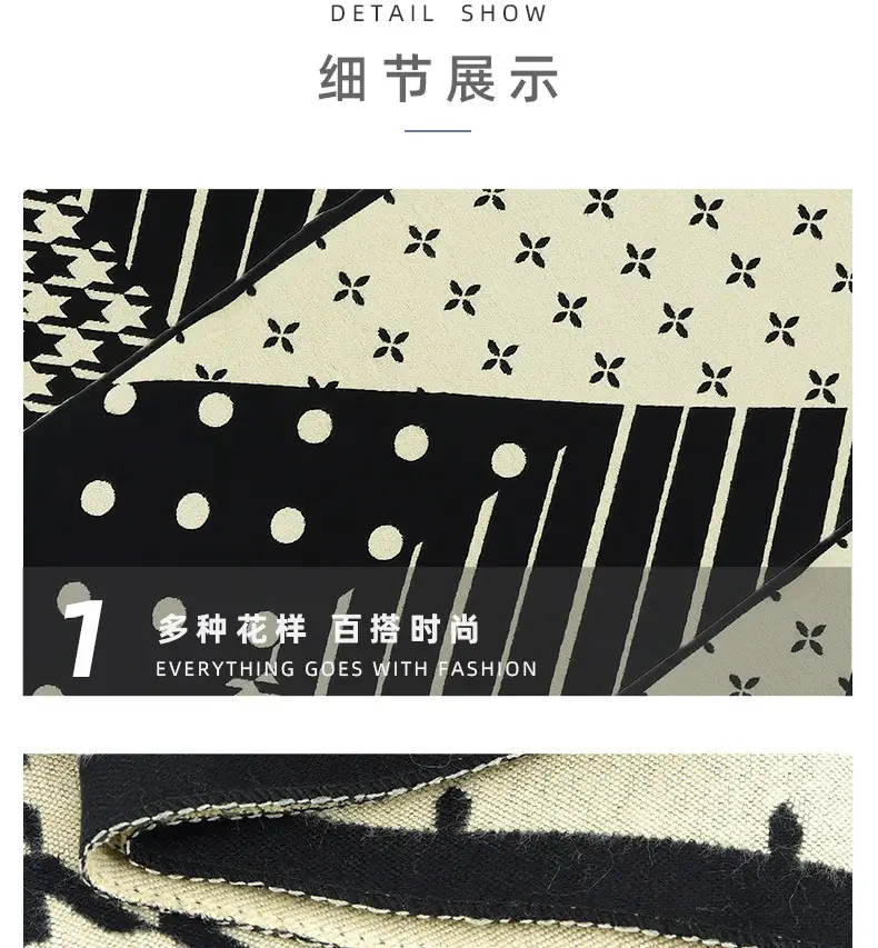 Men's Houndstooth Cashmere Neck Warmer Black White — feature 11