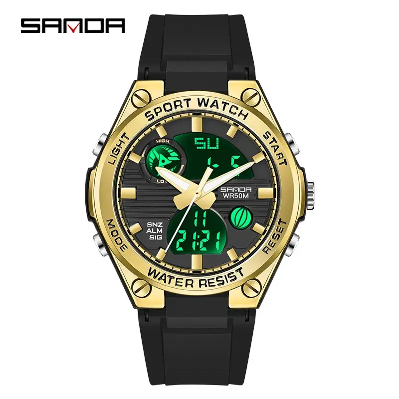 Sanda Sport Watch Black Digital Multifunctional Waterproof - Image 13