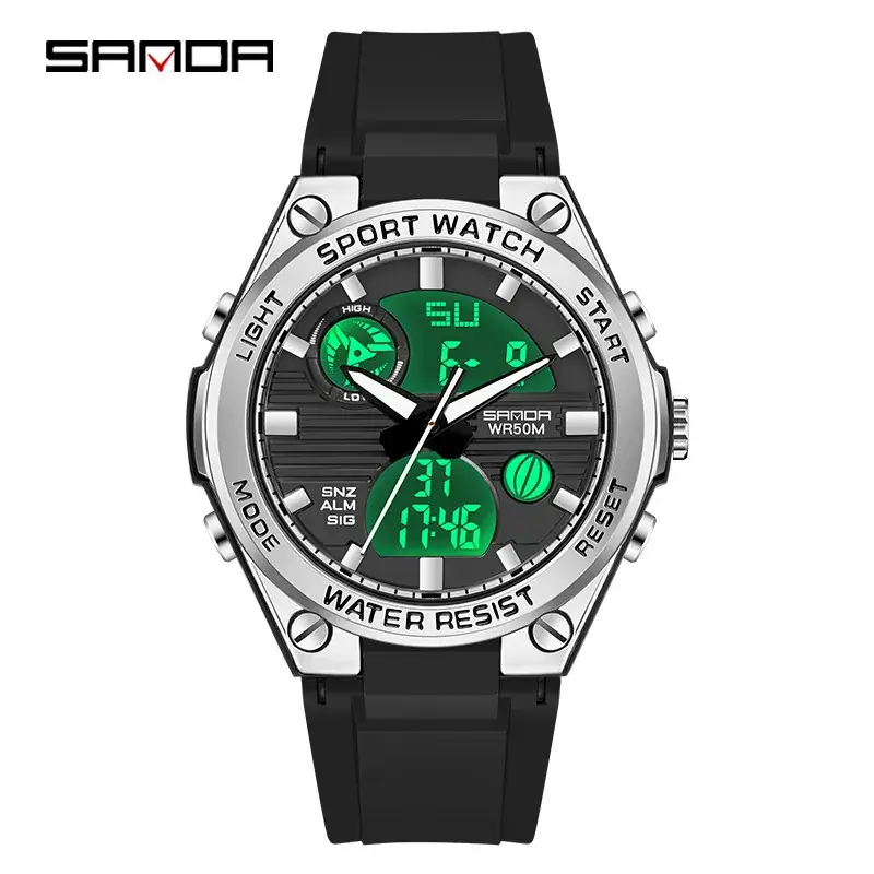Sanda Sport Watch Black Digital Multifunctional Waterproof - Image 15