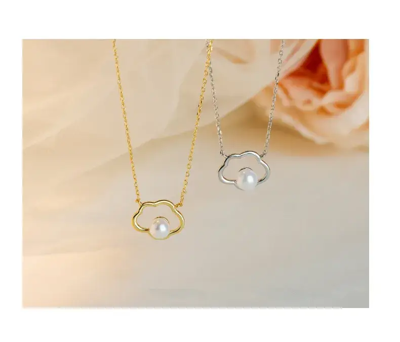 Women's Pearl Flower Necklace Light Silver Retro Baroque — feature 19