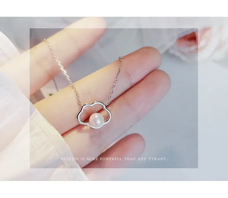 Women's Pearl Flower Necklace Light Silver Retro Baroque — feature 20