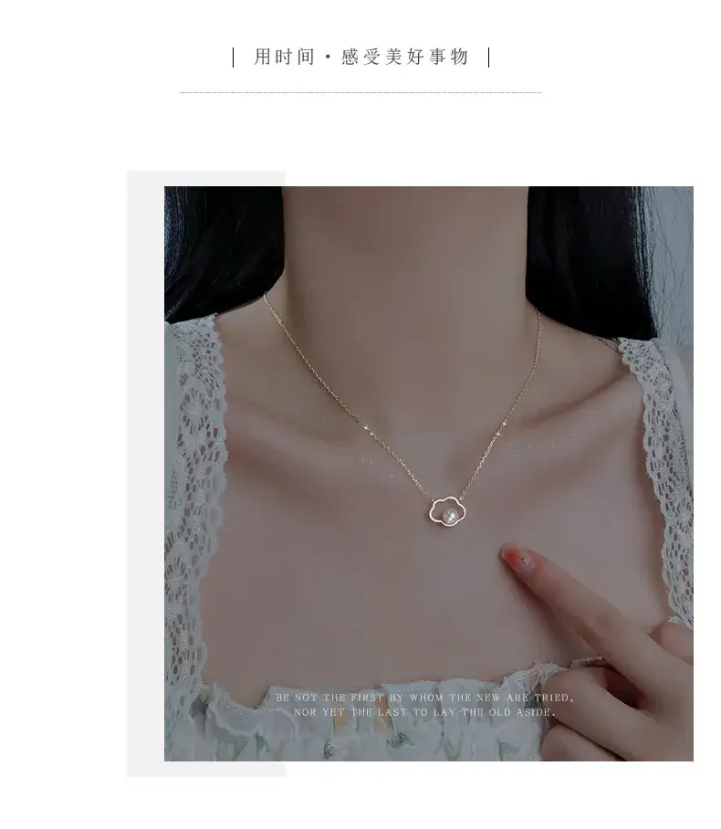 Women's Pearl Flower Necklace Light Silver Retro Baroque — feature 23