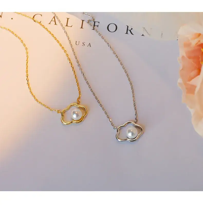 Women's Pearl Flower Necklace Light Silver Retro Baroque — feature 25
