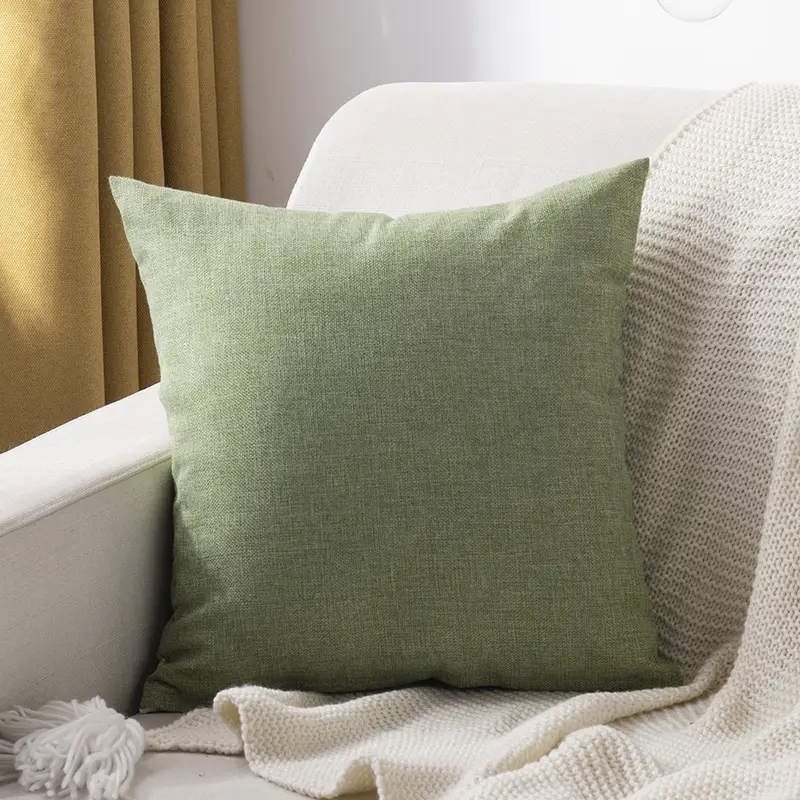 Green Linen Sofa Pillow for Living Room & Car - Image 5