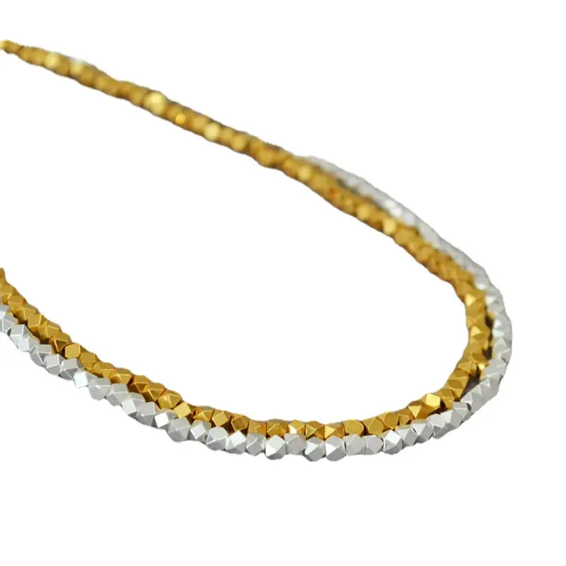 Japanese Korean Style Retro Silver Beads Necklace for Women