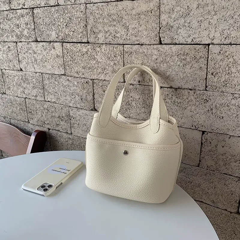 Women's Beige Leather Tote Bag 2026 Summer — feature 15