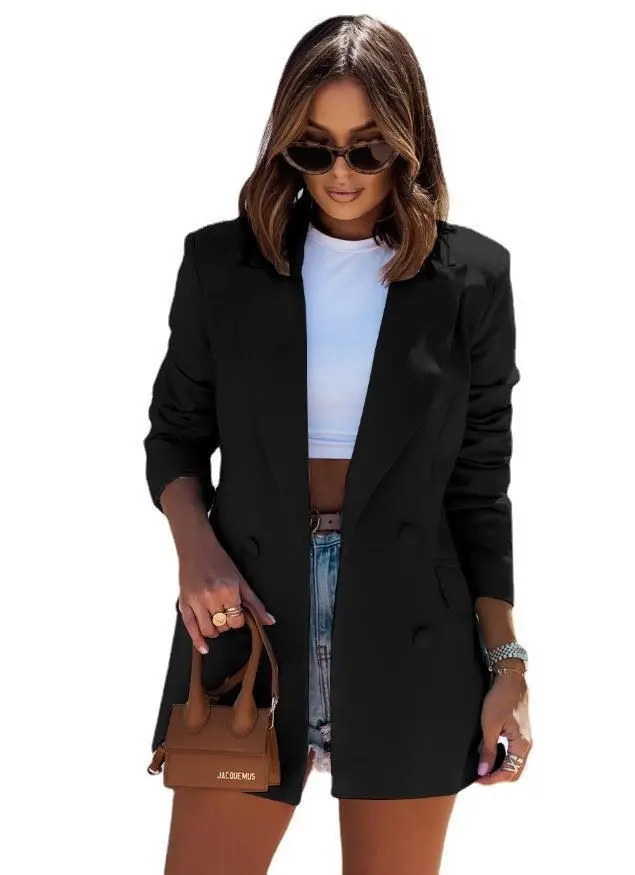 Red Long Sleeve Collar Coat Women's Suit - Image 18