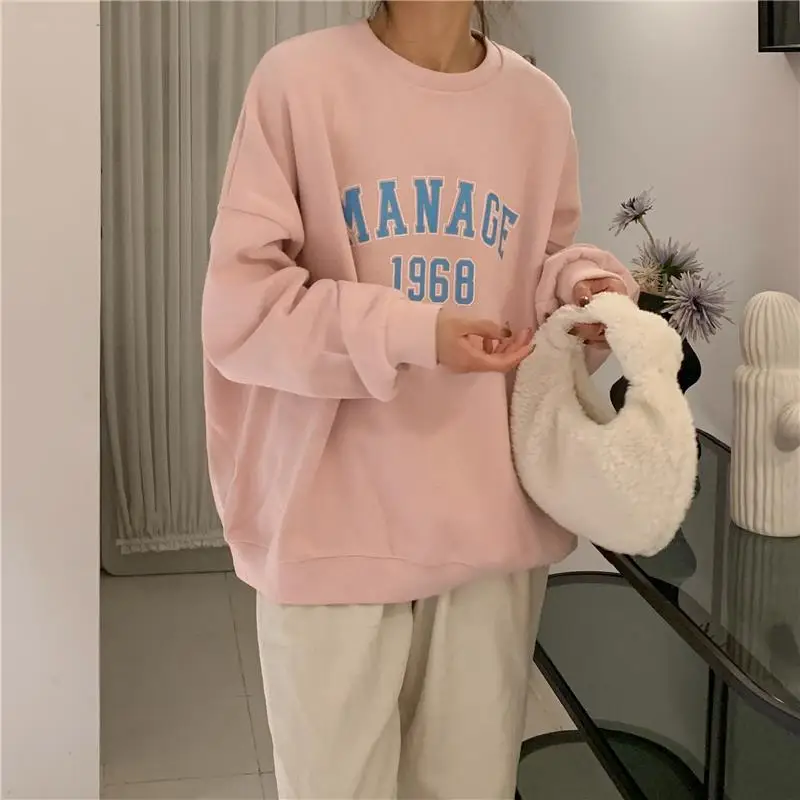 2025 Korean Style Yellow Letter Print Sweatshirt Women — feature 12