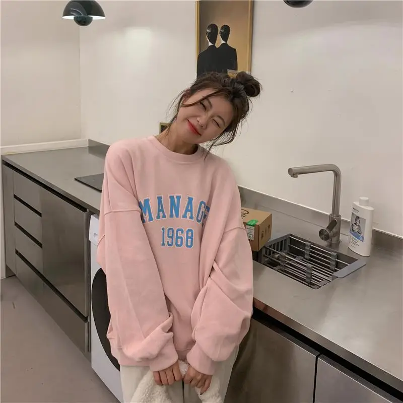 2025 Korean Style Yellow Letter Print Sweatshirt Women — feature 13