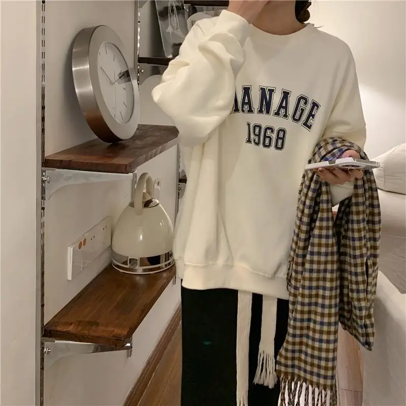 2025 Korean Style Yellow Letter Print Sweatshirt Women — feature 25