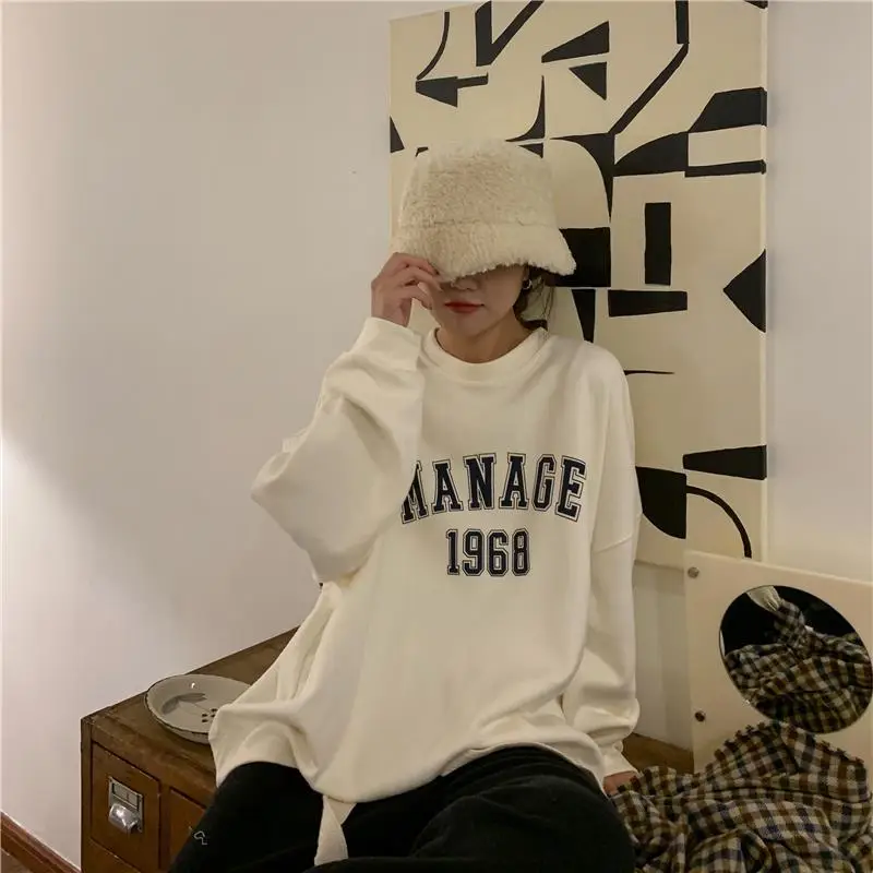 2025 Korean Style Yellow Letter Print Sweatshirt Women — feature 29