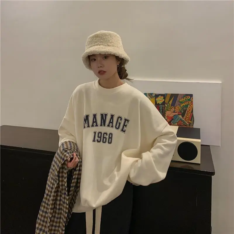 2025 Korean Style Yellow Letter Print Sweatshirt Women — feature 30
