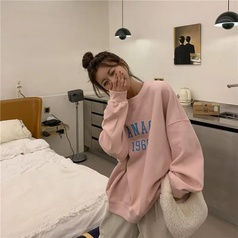 2025 Korean Style Yellow Letter Print Sweatshirt Women — feature 5