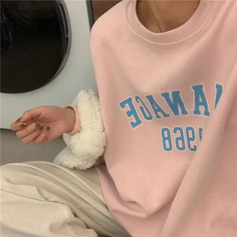 2025 Korean Style Yellow Letter Print Sweatshirt Women — feature 7