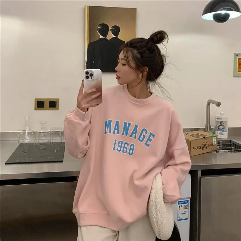 2025 Korean Style Yellow Letter Print Sweatshirt Women — feature 8