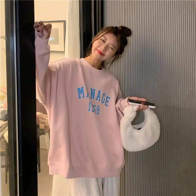 2025 Korean Style Yellow Letter Print Sweatshirt Women — feature 9