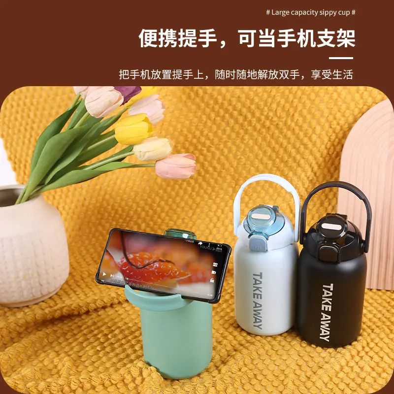 Portable Phone Holder with 850ml Stainless Steel Thermos Cup - Image 6
