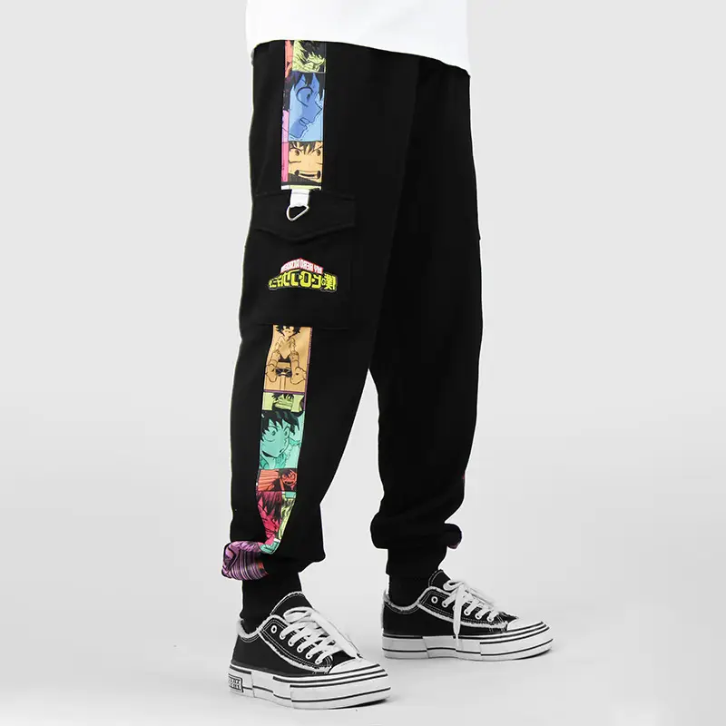 My Hero Academy Black Graphic Long Trousers