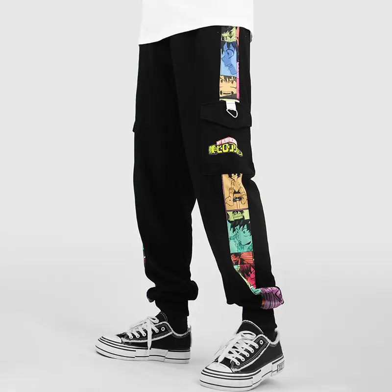 My Hero Academy Black Graphic Long Trousers