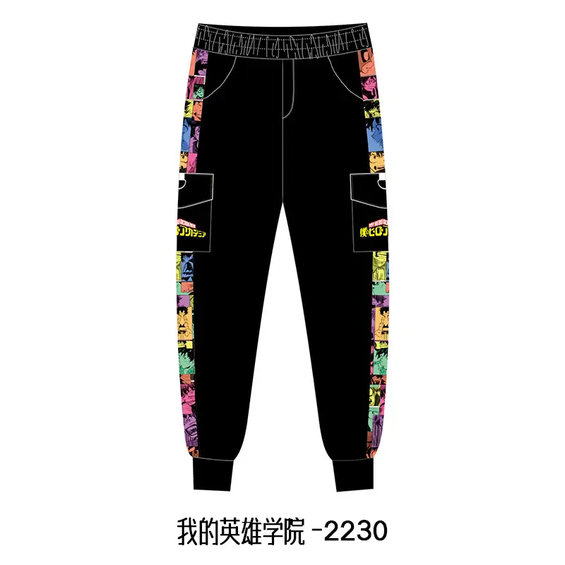 My Hero Academy Black Graphic Long Trousers