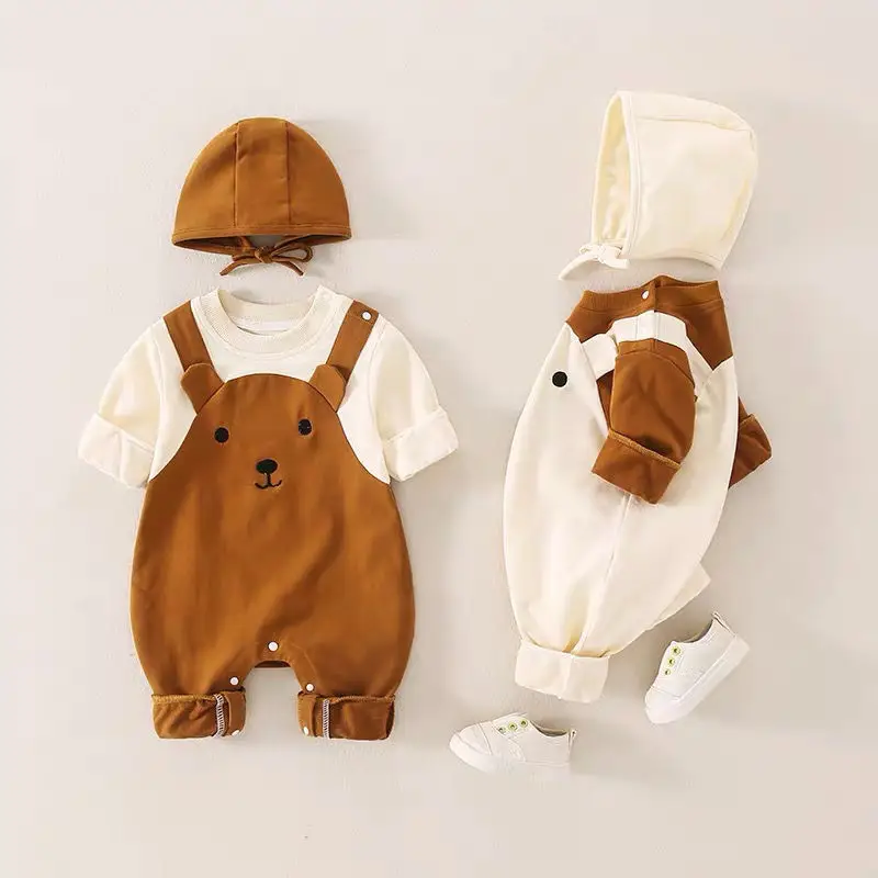 Baby Overlooked Pants Brown Bear Hat Set - Image 4